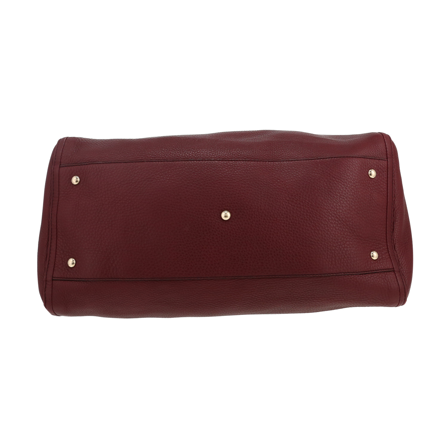 Sac cabas Gucci  Soho en cuir grainé bordeaux - Detail D1