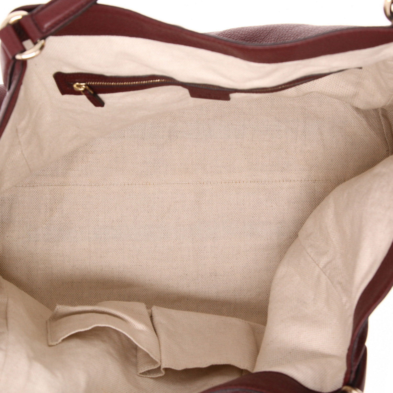 Gucci  Soho shopping bag  in burgundy grained leather - Detail D3