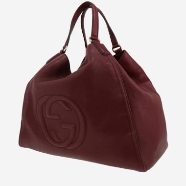 Gucci  Soho shopping bag  in burgundy grained leather