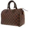 Borsa Louis Vuitton  Speedy 25 in tela cerata con motivo a scacchi ebano e pelle marrone - 00pp thumbnail