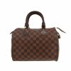 Borsa Louis Vuitton  Speedy 25 in tela cerata con motivo a scacchi ebano e pelle marrone - 360 thumbnail