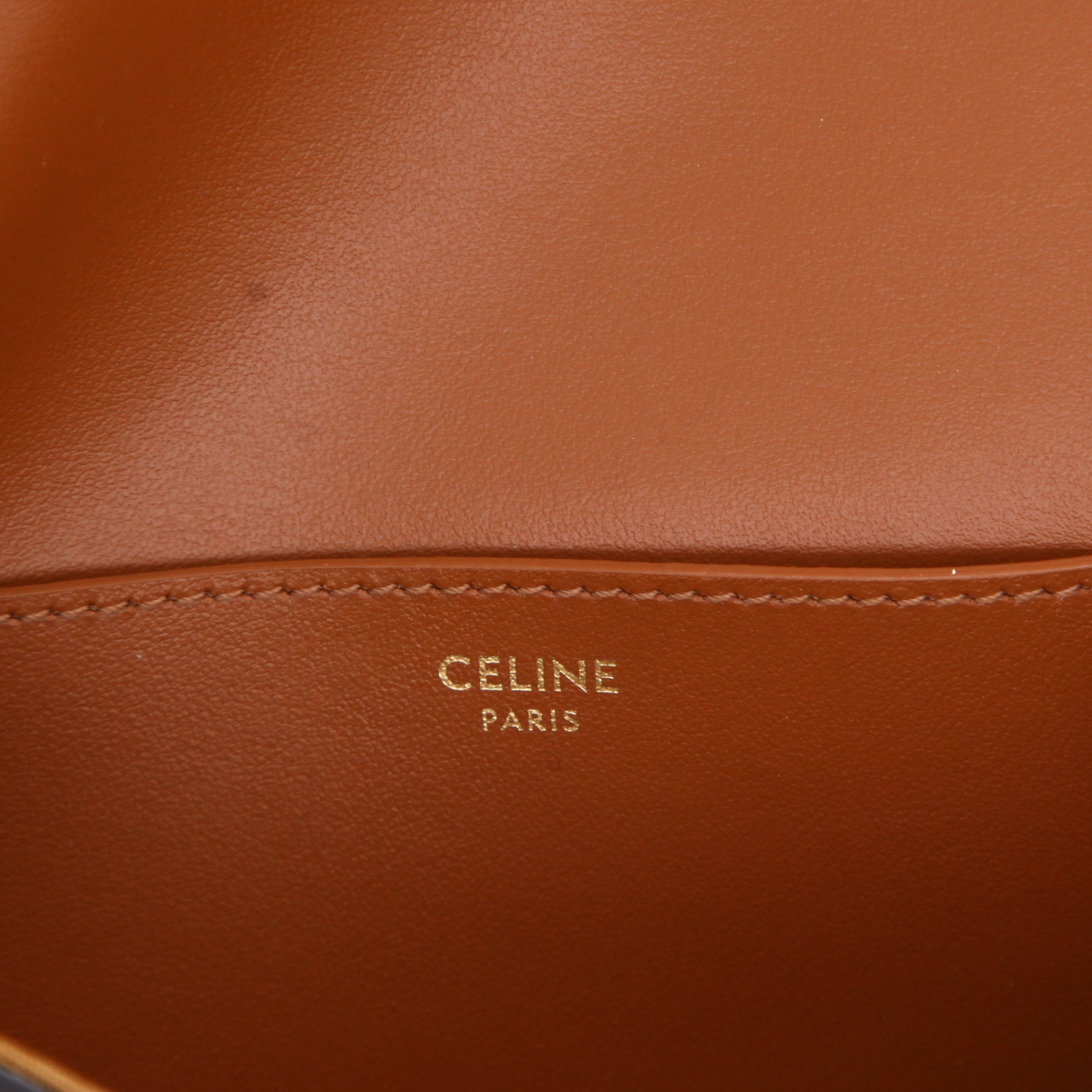 Celine  Tabou medium model  shoulder bag  "Triomphe" canvas  and brown leather - Detail D2