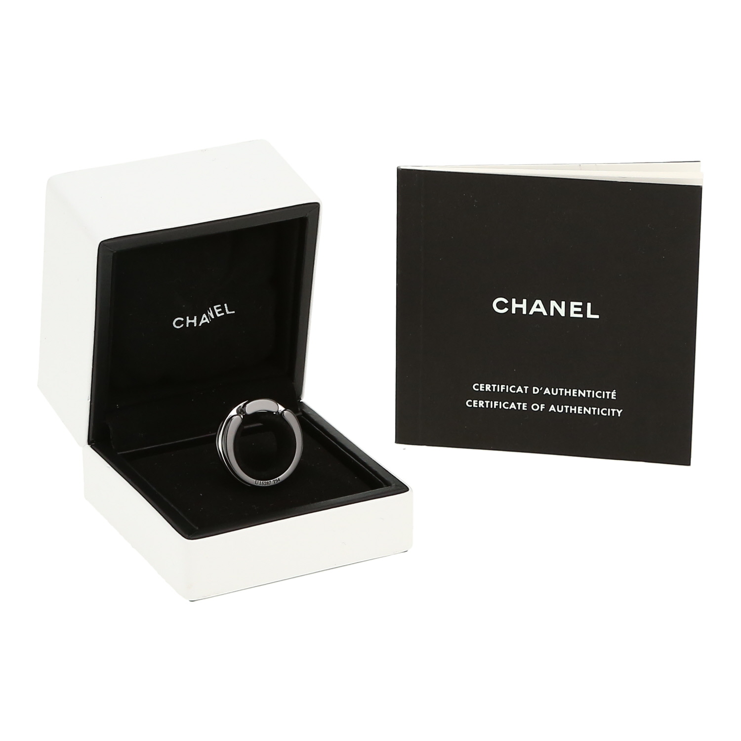 Rigid Chanel  ring in white gold and ceramic - Detail D2