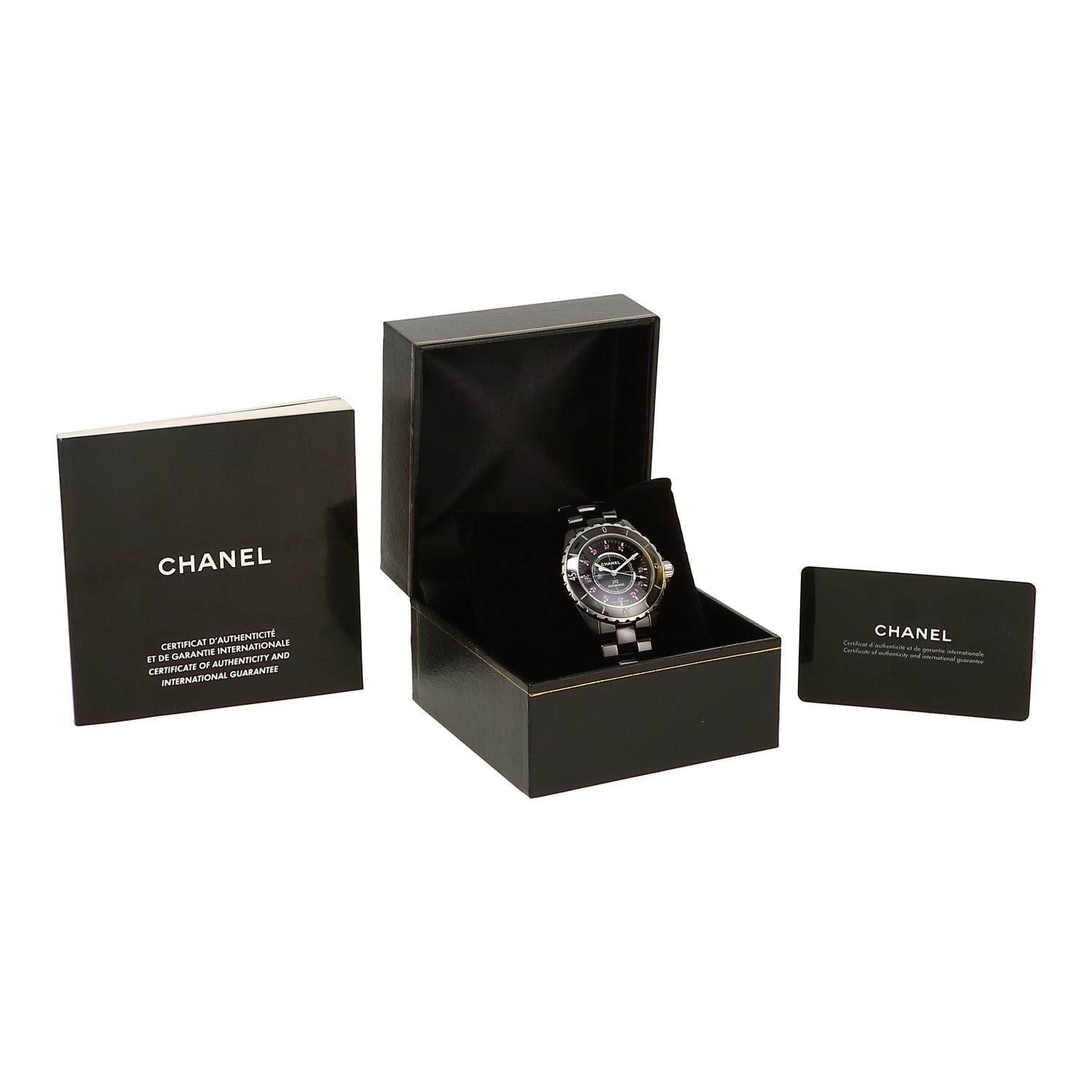 Montre Chanel J12 Joaillerie en céramique noire Ref: Chanel - H1635  Vers 2007