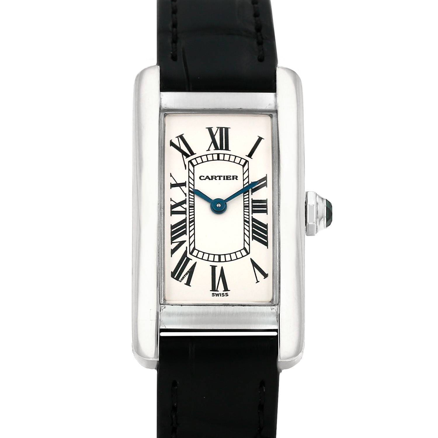 Montre Cartier Tank Américaine petit modèle en or blanc Ref: