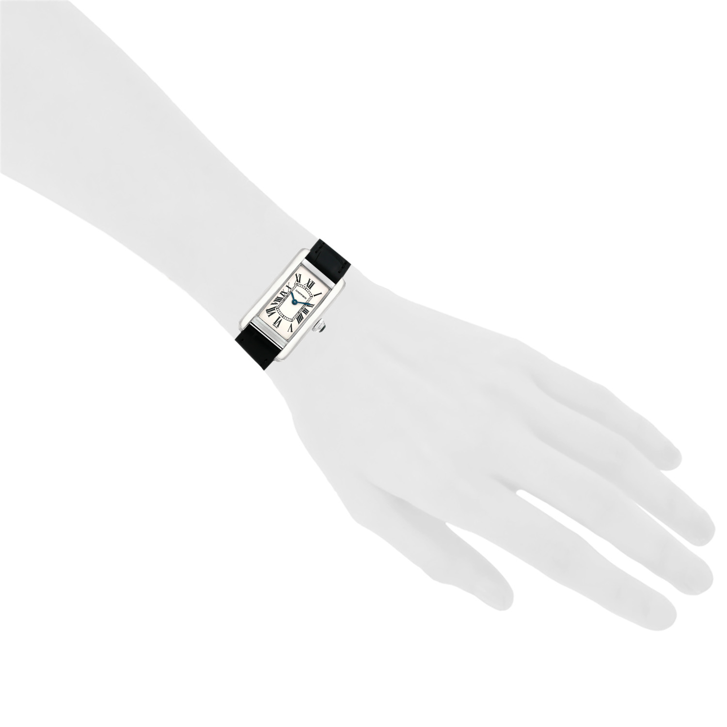 Reloj Cartier Tank Américaine modelo pequeño  de oro blanco Ref: Cartier - 1713  Circa 2000 - Detail D1