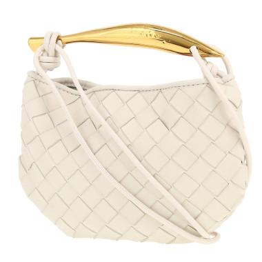 Bolso bandolera Bottega Veneta  Sardine mini  en cuero intrecciato blanco