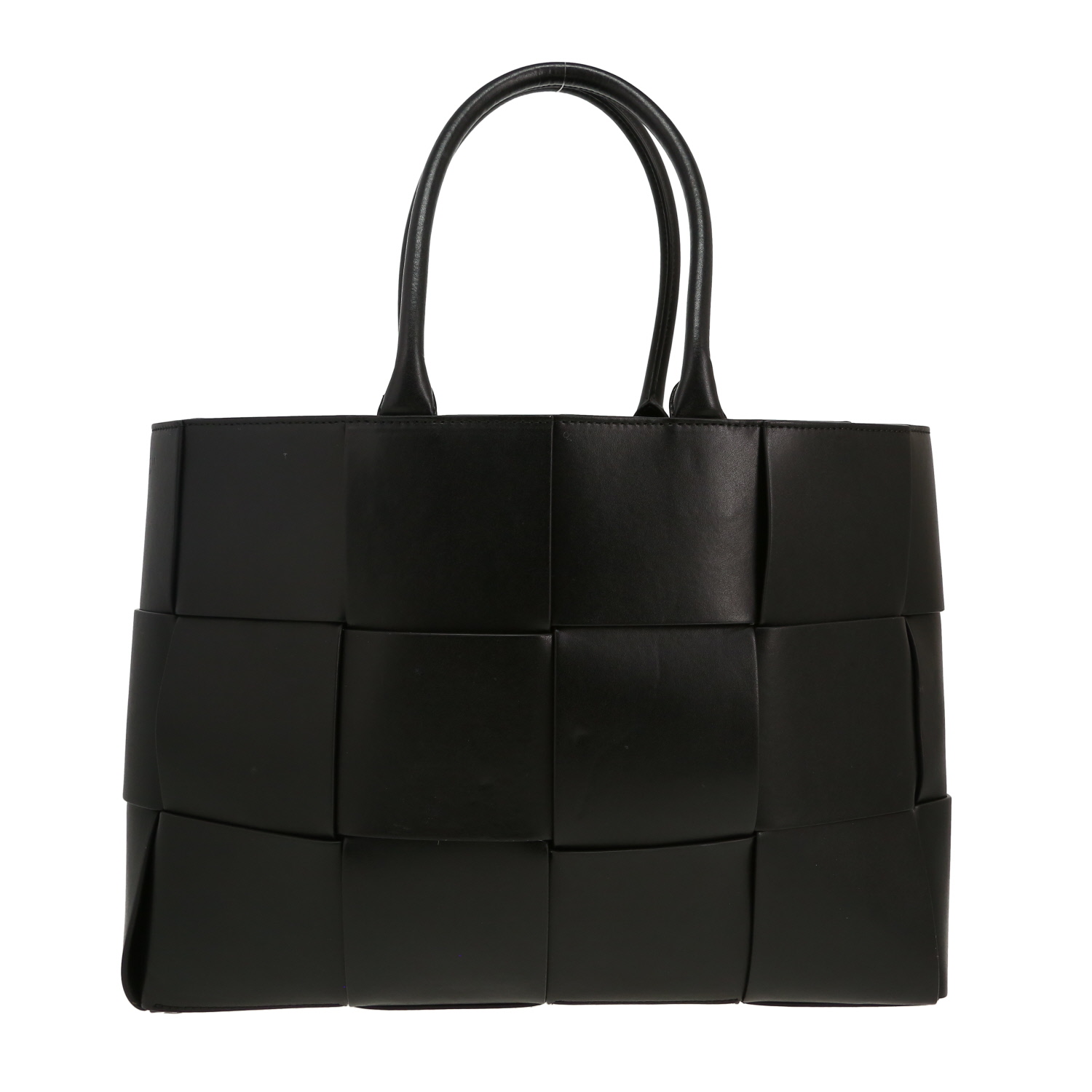 Shopping bag Bottega Veneta Arco in pelle intrecciata nera - Detail D5