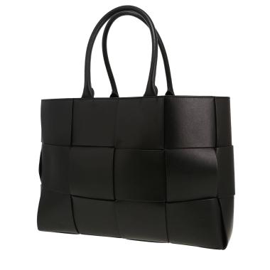 Bottega Veneta  Arco shopping bag  in black intrecciato leather