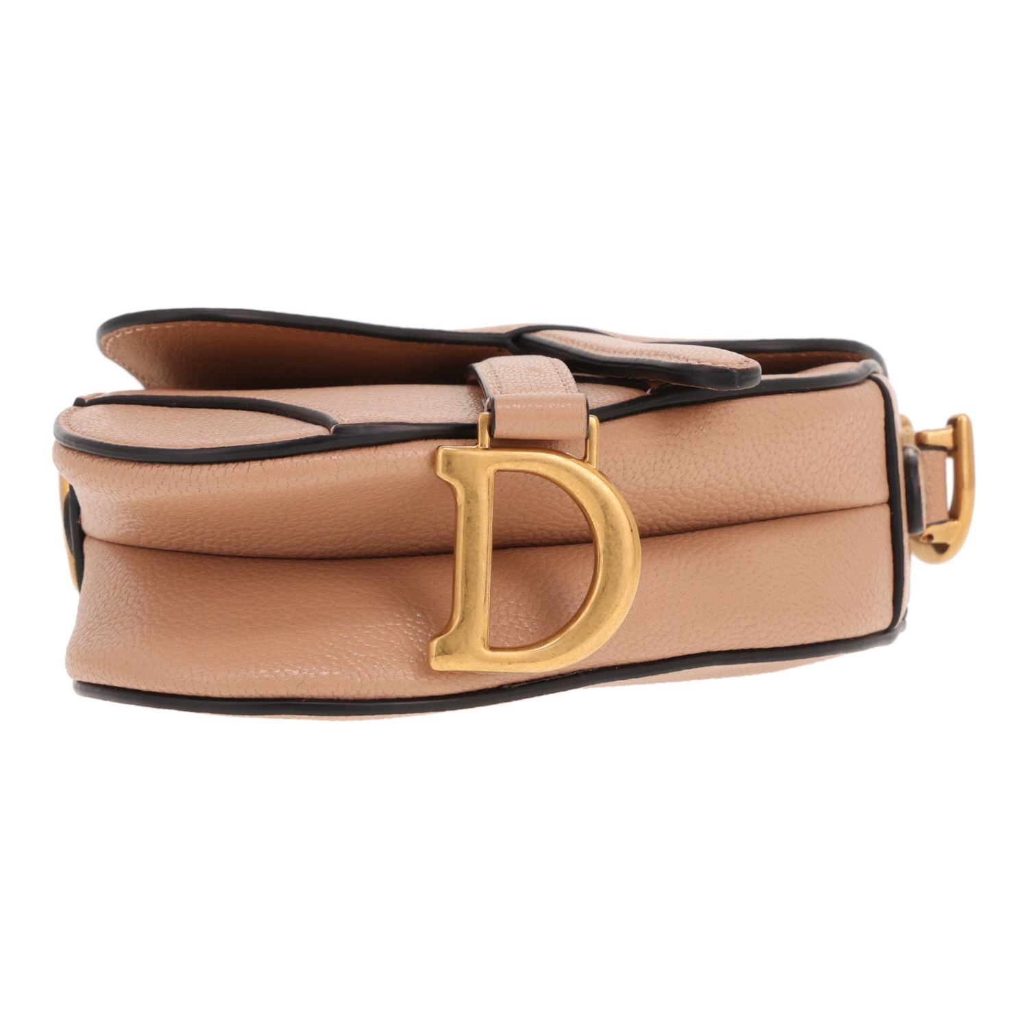 Sac à main Dior  Saddle micro en cuir grainé rose - Detail D1
