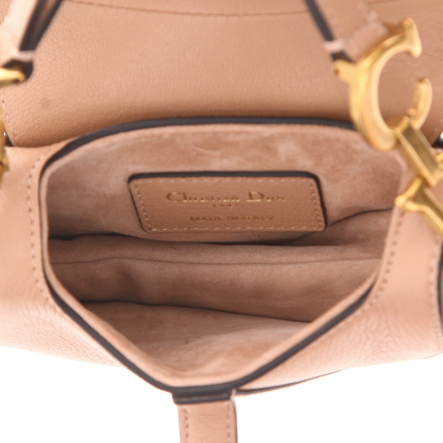 Dior Saddle handbag in pink grained leather - Detail D3