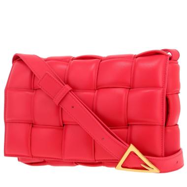 Bolso bandolera Bottega Veneta  Padded Cassette en cuero intrecciato rojo