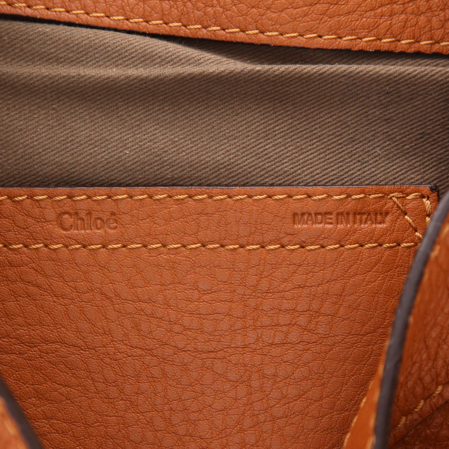 Chloé  Marcie shoulder bag  in brown grained leather - Detail D2