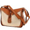 Bolso bandolera Loewe  Hammock en cuero color oro y tejido de punto beige - 00pp thumbnail