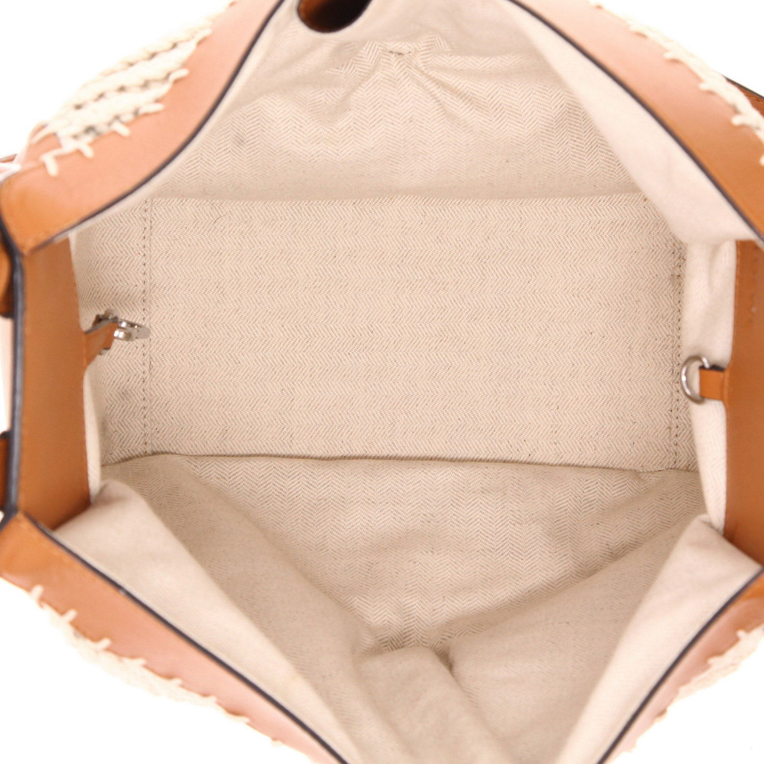 Bolso bandolera Loewe  Hammock en cuero color oro y tejido de punto beige - Detail D3