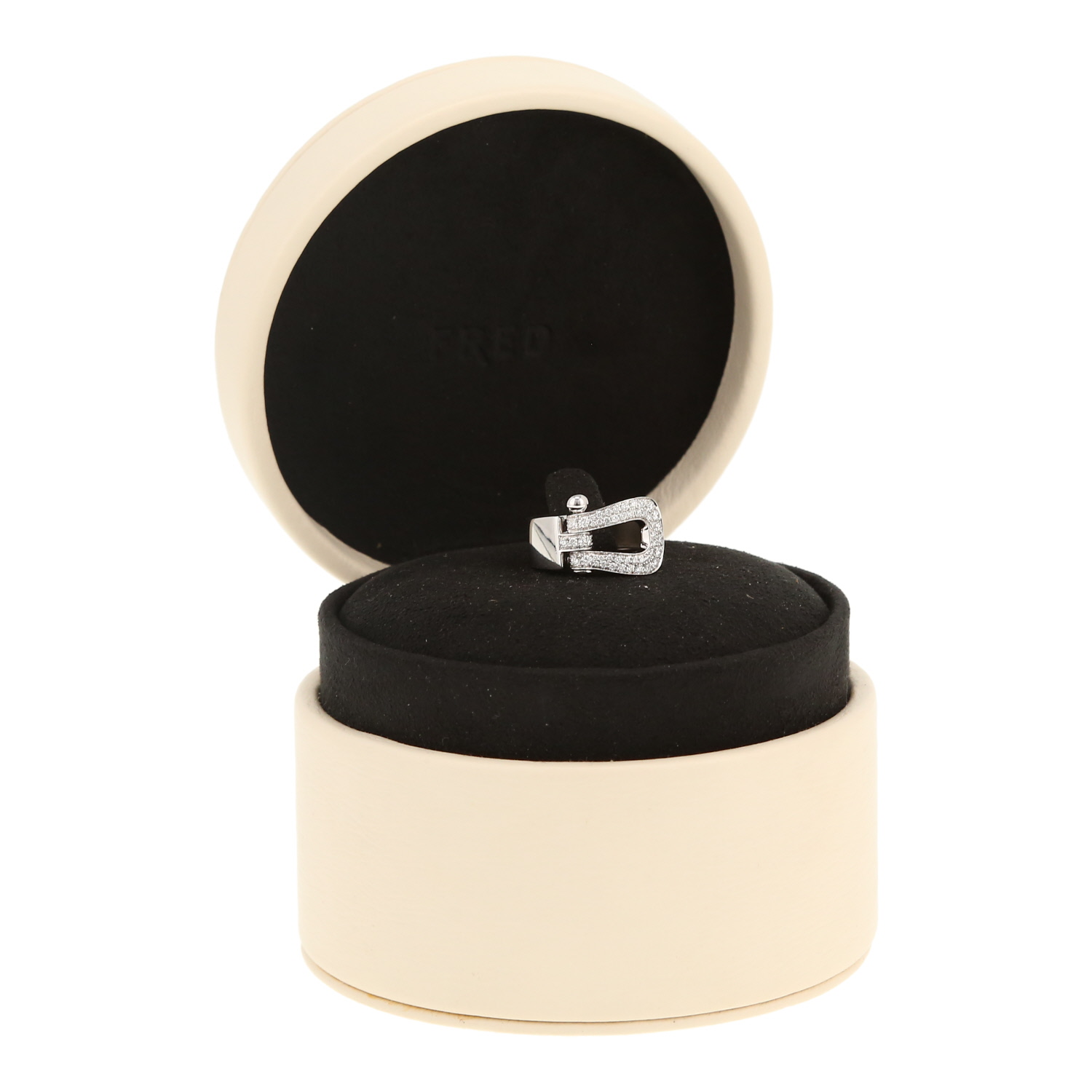 Sortija Fred  modelo grande de oro blanco y diamantes - Detail D2