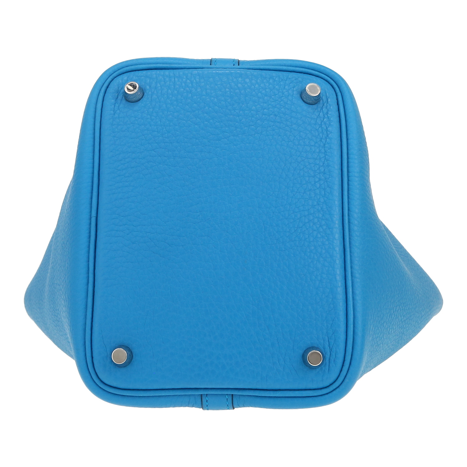 Sac à main Hermès  Picotin 18 cm en cuir taurillon clémence Bleu Zanzibar - Detail D1