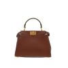 Borsa Fendi  Peekaboo ISeeU in pelle martellata marrone e pitone beige - 360 thumbnail