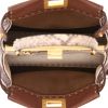 Borsa Fendi  Peekaboo ISeeU in pelle martellata marrone e pitone beige - Detail D3 thumbnail