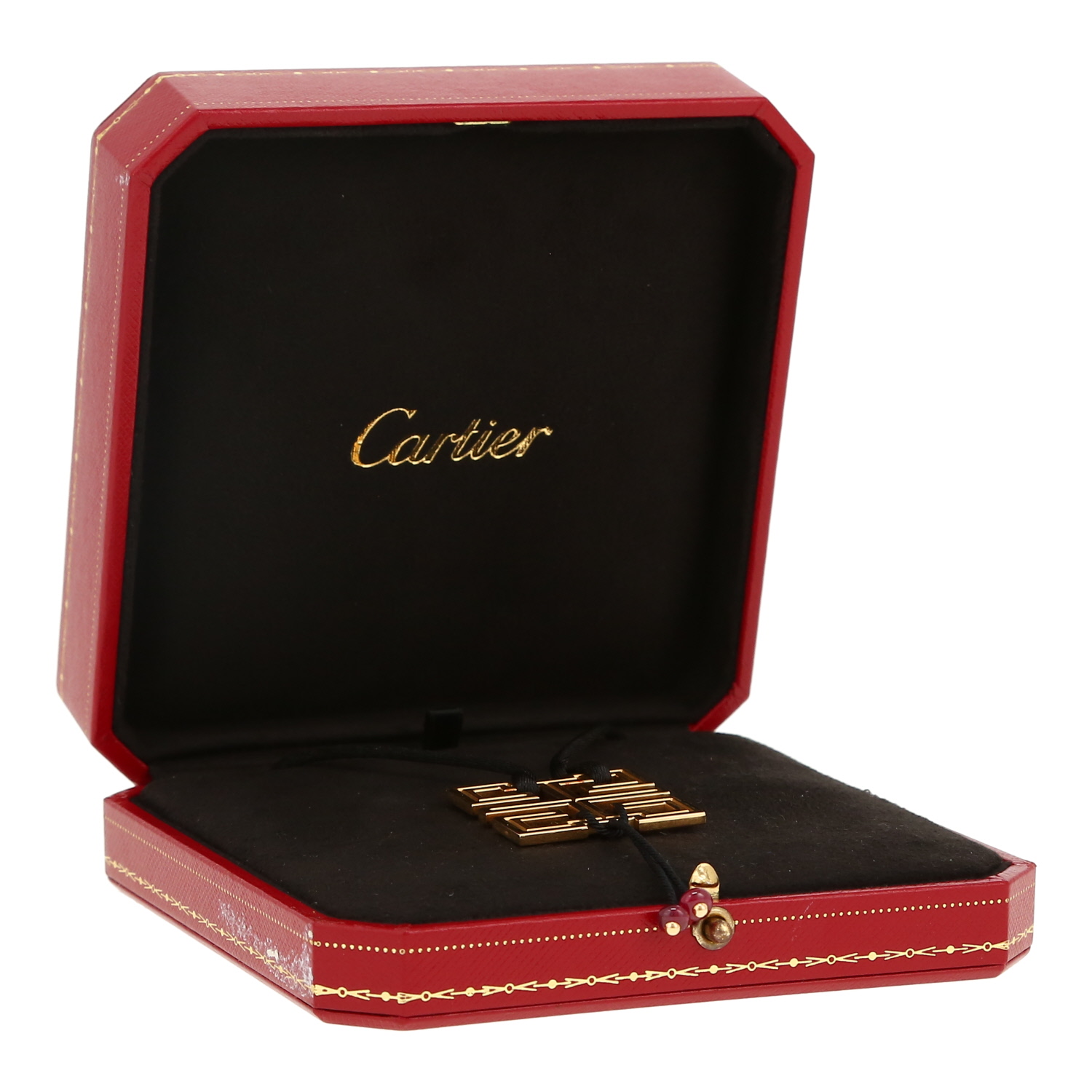 Pendentif Cartier Le Baiser du Dragon en or jaune et rubis - Detail D2