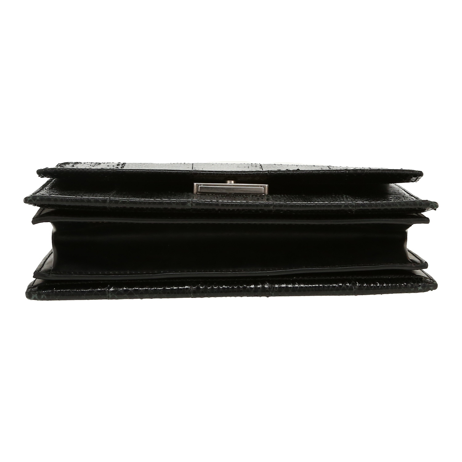 Bolso bandolera Saint Laurent  Babylone en piel de pitón negra - Detail D1