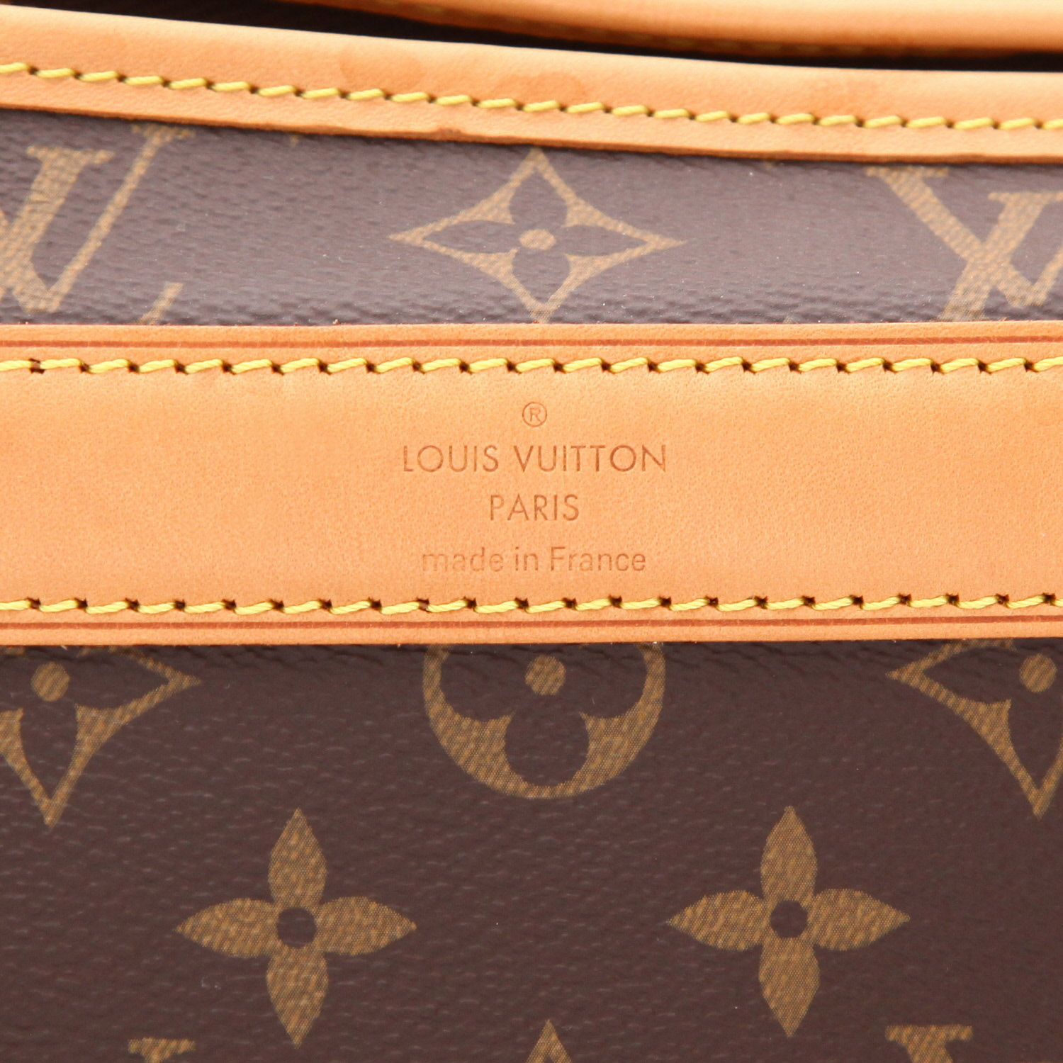 Louis Vuitton travel bag  Dog 50 bag in brown Monogram canvas and natural leather - Detail D2
