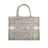 Sac cabas Dior  Book Tote en toile grise et beige - 360 thumbnail