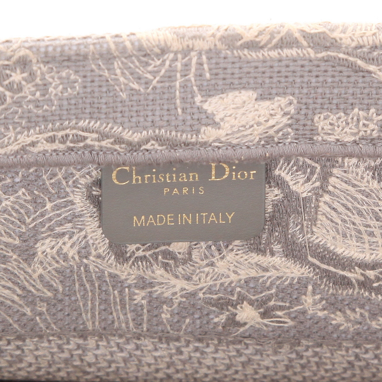 Shopping bag Dior  Book Tote modello medio  in tela grigia e beige - Detail D2