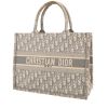 Dior  Book Tote shopping bag  in grey and beige monogram canvas Oblique - 00pp thumbnail