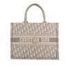 Dior  Book Tote shopping bag  in grey and beige monogram canvas Oblique - 360 thumbnail