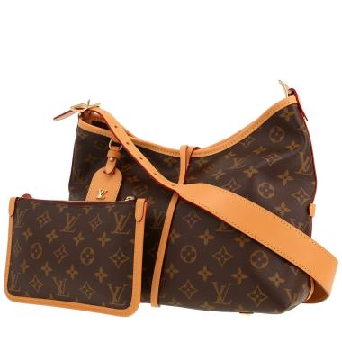 Bolso bandolera Louis Vuitton  Carryall modelo pequeño  en lona Monogram marrón y cuero natural
