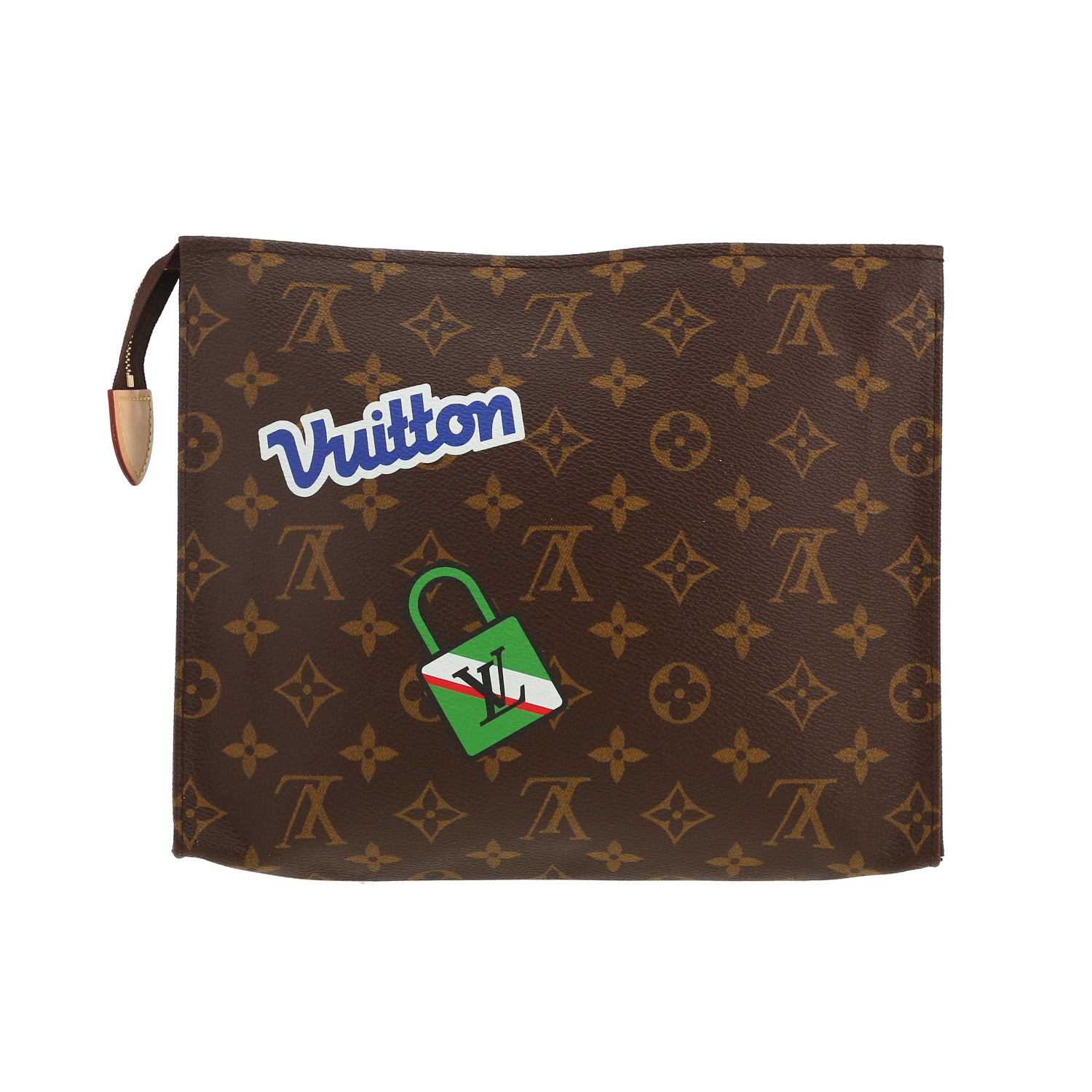 Louis Vuitton Poche Toilette pouch in brown monogram canvas - Detail D4