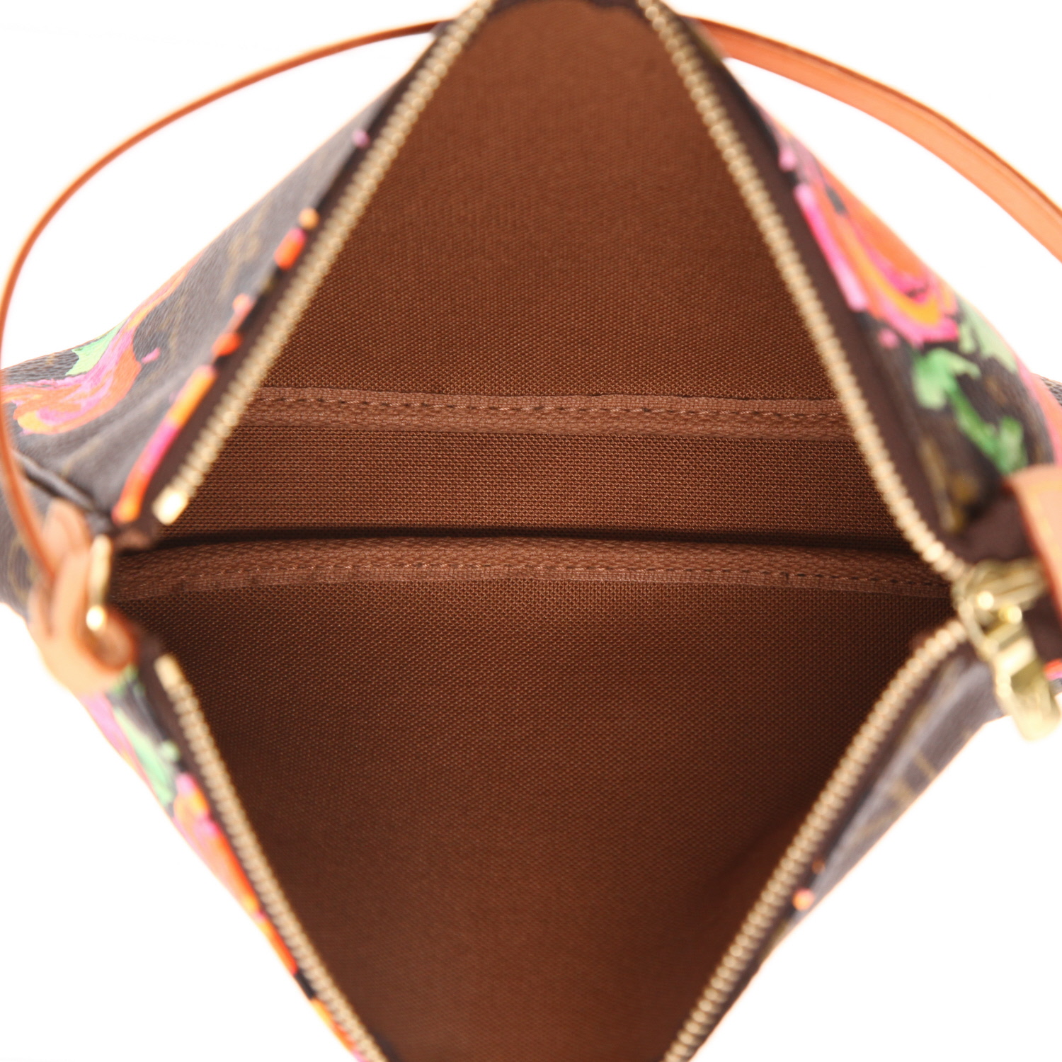 Louis Vuitton  Pochette accessoires pouch  in brown monogram canvas  and natural leather - Detail D3