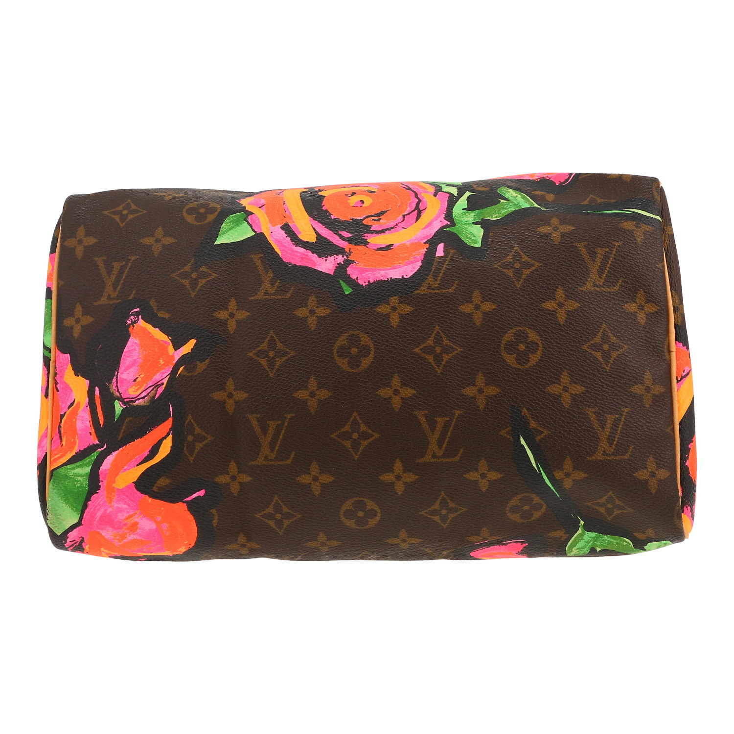 Bolso de mano Louis Vuitton  Speedy Editions Limitées en lona Monogram marrón y cuero natural - Detail D1