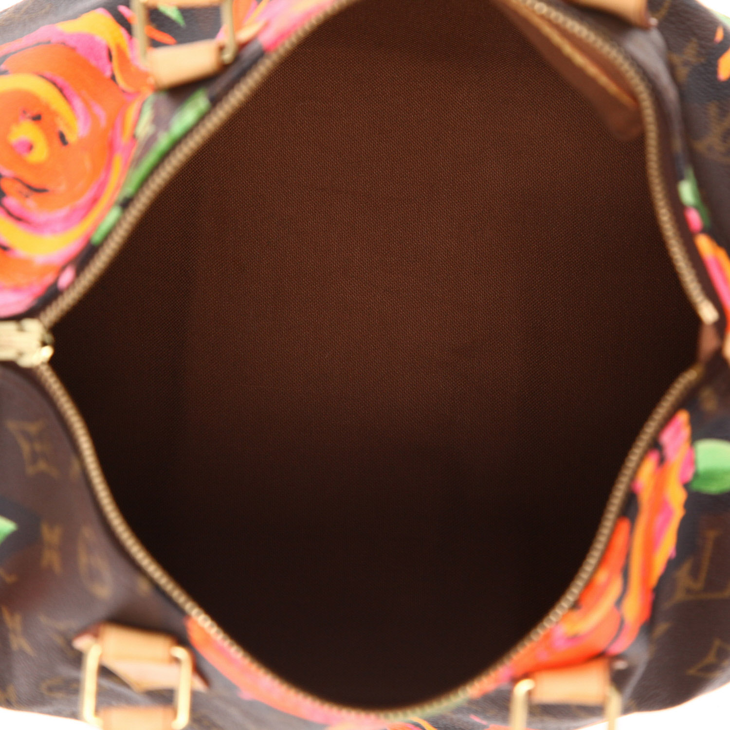 Louis Vuitton x Stephen Sprouse Speedy 30 Édition Limitée handbag  in brown monogram canvas  and natural leather - Detail D3