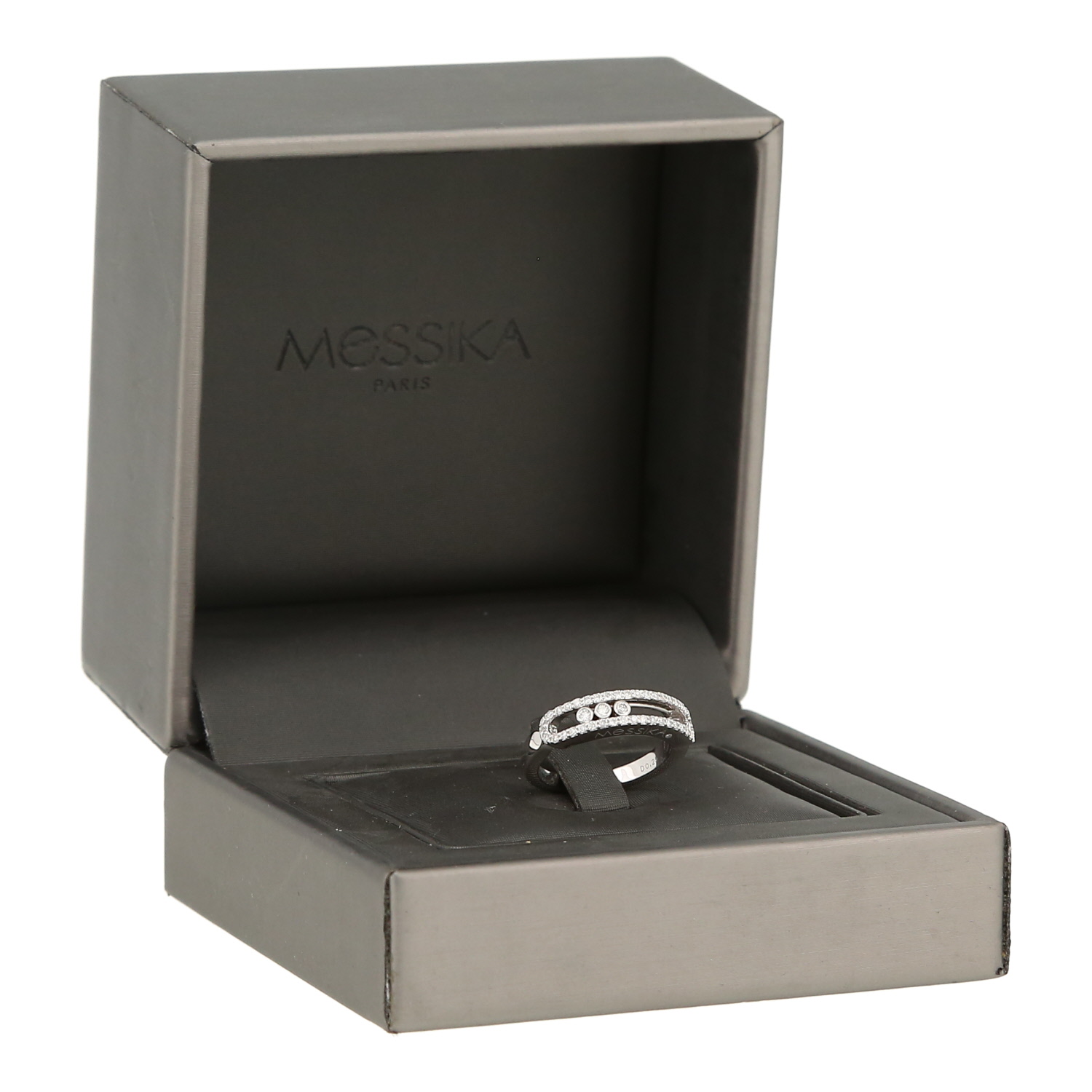 Anello Messika Baby Move in oro bianco e diamanti - Detail D2