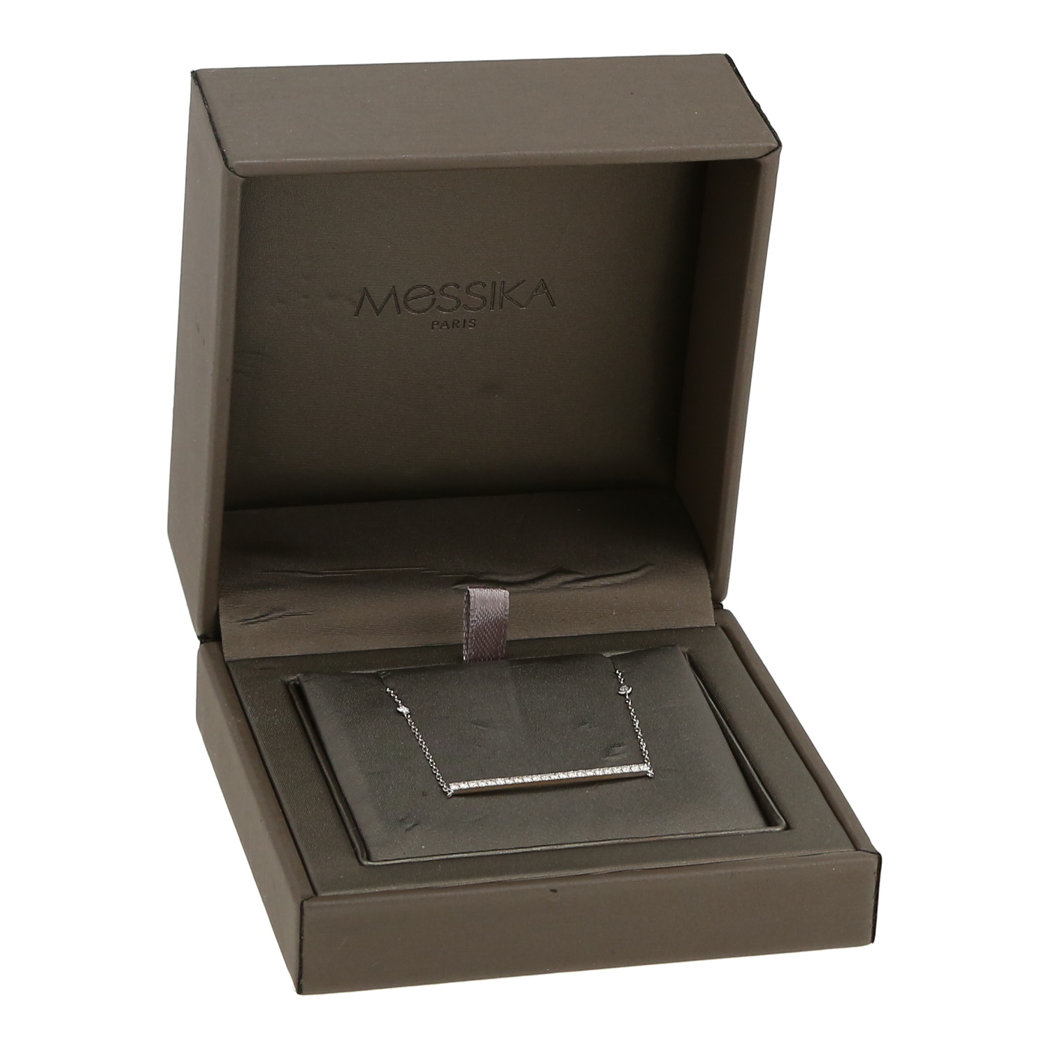 Messika Gatsby Barrette necklace in white gold and diamonds - Detail D2