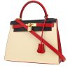Borsa Hermès  Kelly 28 cm in pelle box tricolore color crema blu e rossa - 00pp thumbnail