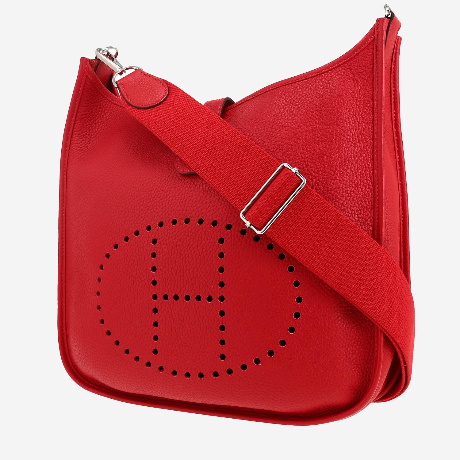 Sac bandoulière Hermès  Evelyne III en cuir togo rouge