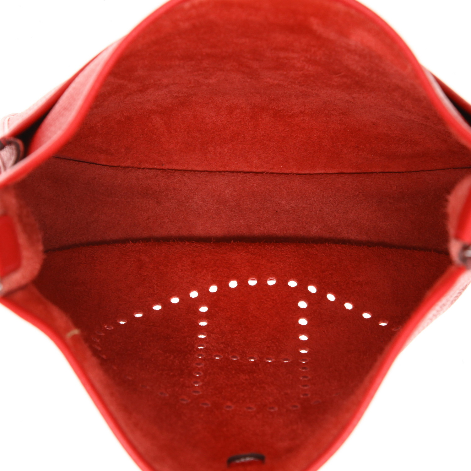 Sac bandoulière Hermès  Evelyne III en cuir togo rouge - Detail D3