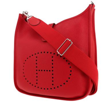 Sac bandoulière Hermès  Evelyne III en cuir togo rouge