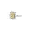 Vintage  solitaire ring in white gold, diamond and diamonds - 00pp thumbnail