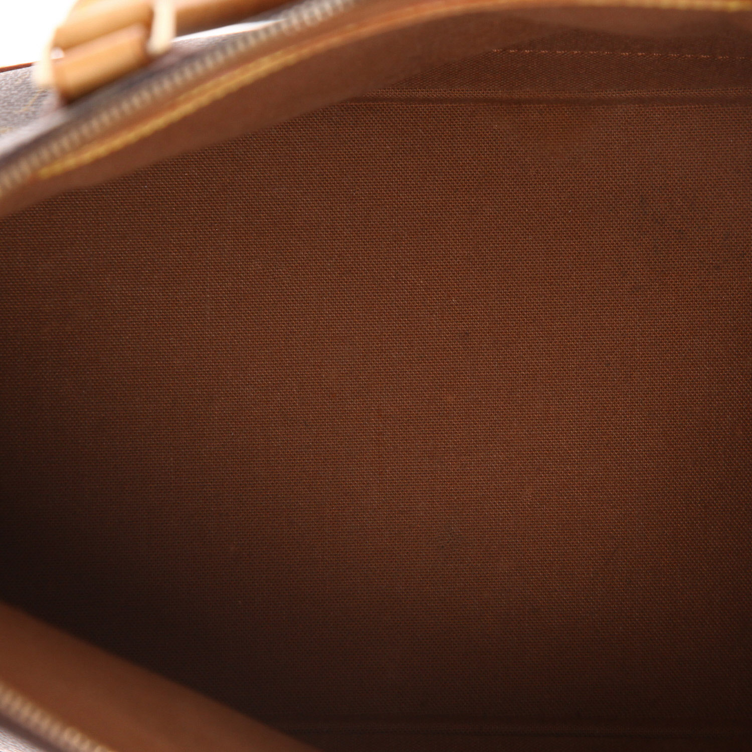 Louis Vuitton  Alma medium model  handbag  in brown monogram canvas  and natural leather - Detail D3