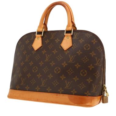Louis Vuitton  Alma medium model  handbag  in brown monogram canvas  and natural leather
