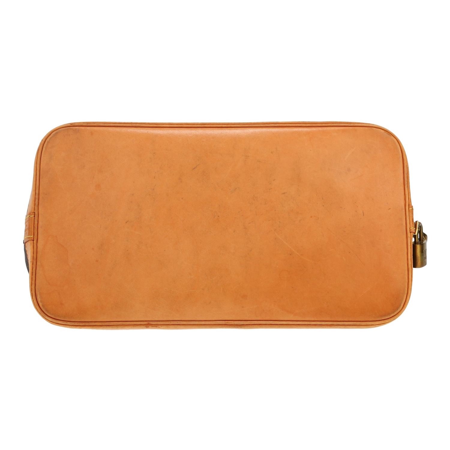 Sac à main Louis Vuitton  Alma moyen modèle  en toile monogram marron et cuir naturel - Detail D1