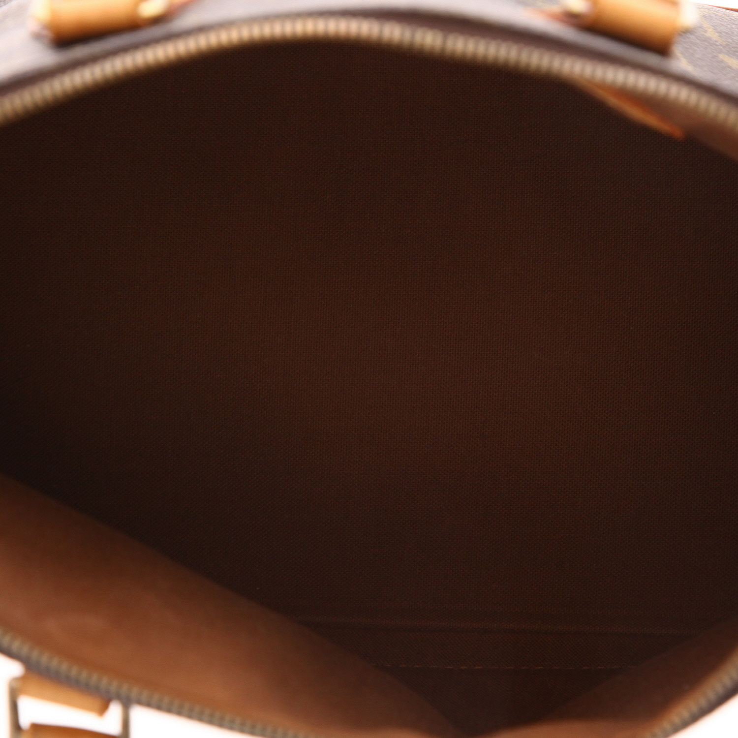 Louis Vuitton  Alma handbag  in brown monogram canvas  and natural leather - Detail D3