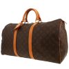 Bolsa de viaje Louis Vuitton  Keepall 50 en lona Monogram marrón y cuero natural - 00pp thumbnail