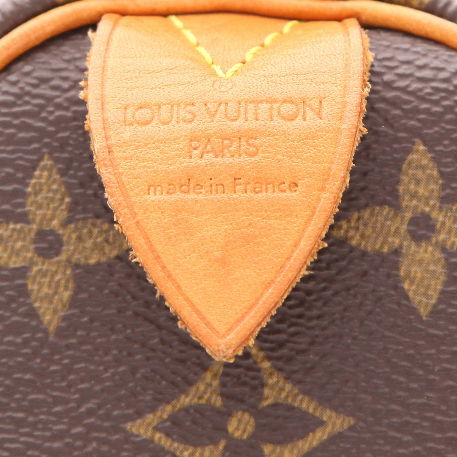 Borsa Louis Vuitton  Speedy 25 in tela monogram marrone e pelle naturale - Detail D2