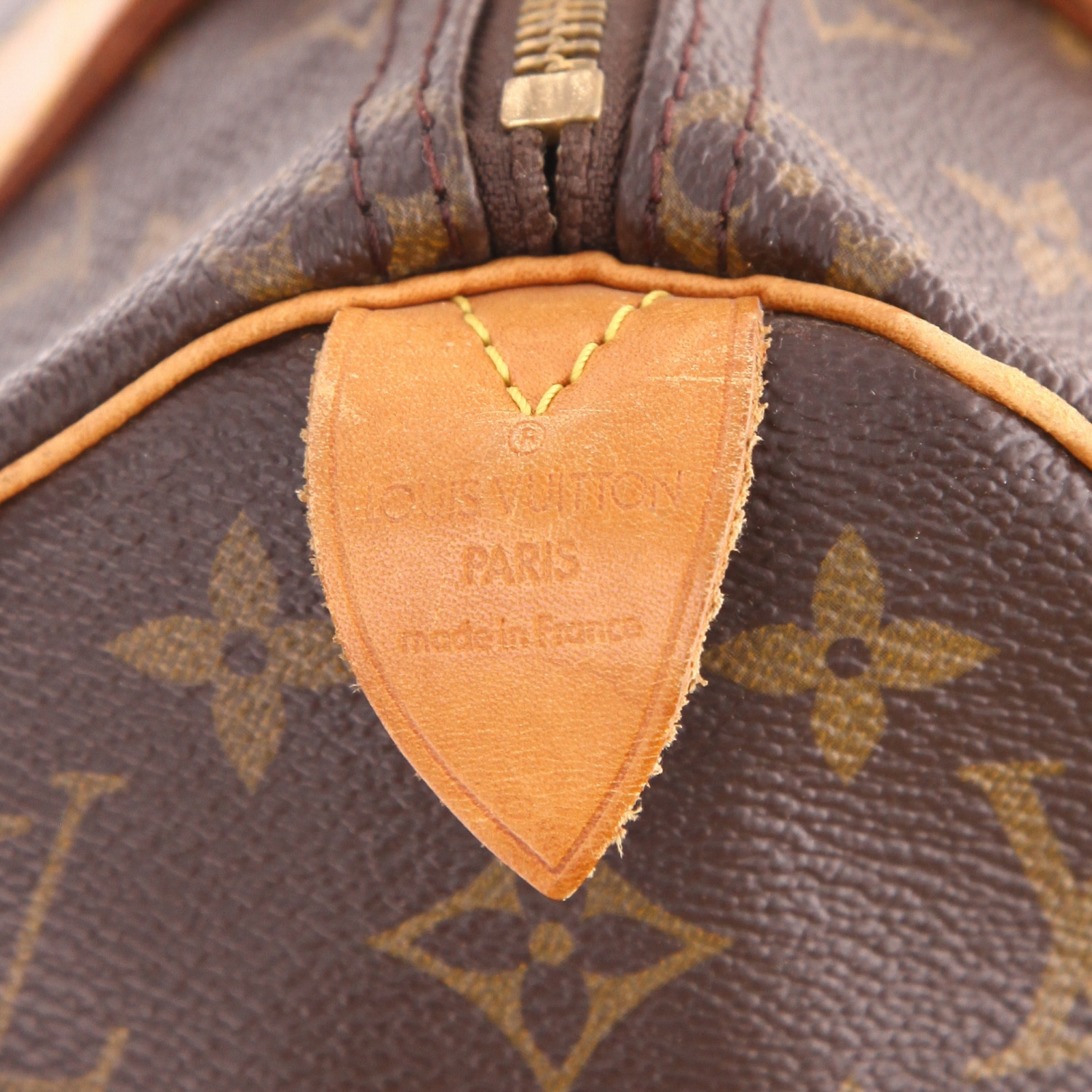 Louis Vuitton  Speedy 25 handbag  in brown monogram canvas  and natural leather - Detail D2