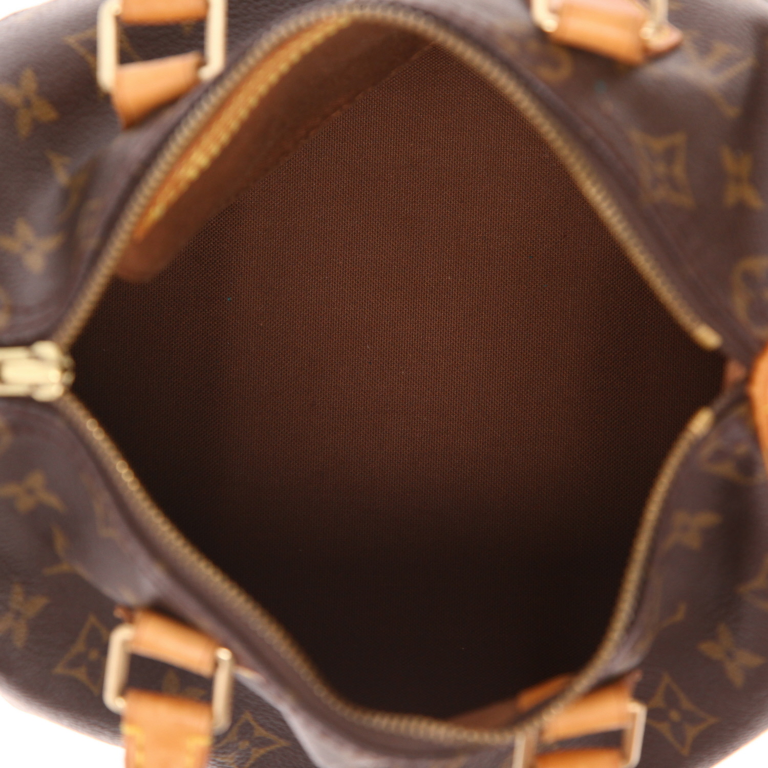 Borsa Louis Vuitton  Speedy 25 in tela monogram marrone e pelle naturale - Detail D3